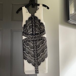 Black and white lace mini dress!